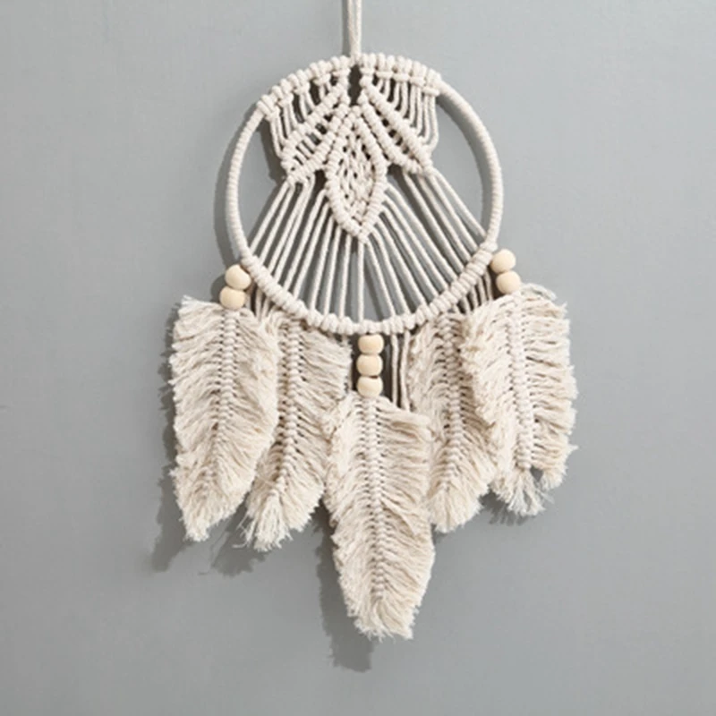 

Dream Catcher Wall Pendant Simple Wall Decoration Bamboo Circle Leaf Wall Hanging Home Decoration
