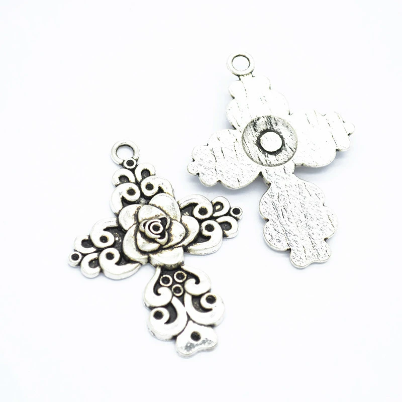 

15pcs Flower Crosses Charms DIY Jewelry Making Pendant Fit Bracelets Necklaces Earrings Handmade Crafts