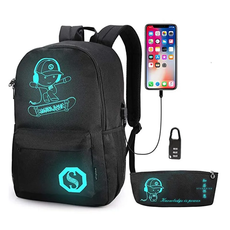 Модный школьный рюкзак 2020 с usb портом для зарядки Противоугонный замок и чехол