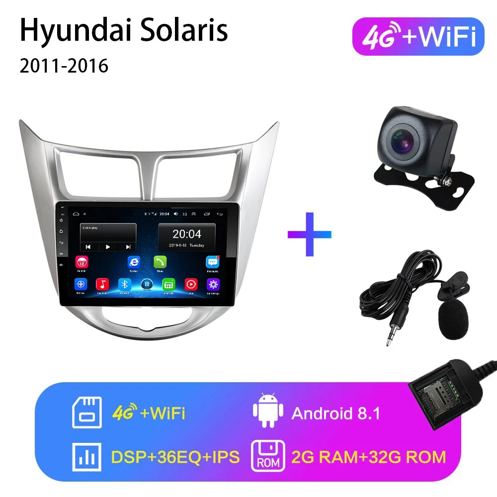 4G-WIFI 2G-32G 9 ''2 din Android 8,1 автомобильный dvd-плеер для современного Solaris accent Verna 2011- радио рекордер Gps wifi usb DAB+ аудио - Цвет: 4G-WIFI 2G-32G