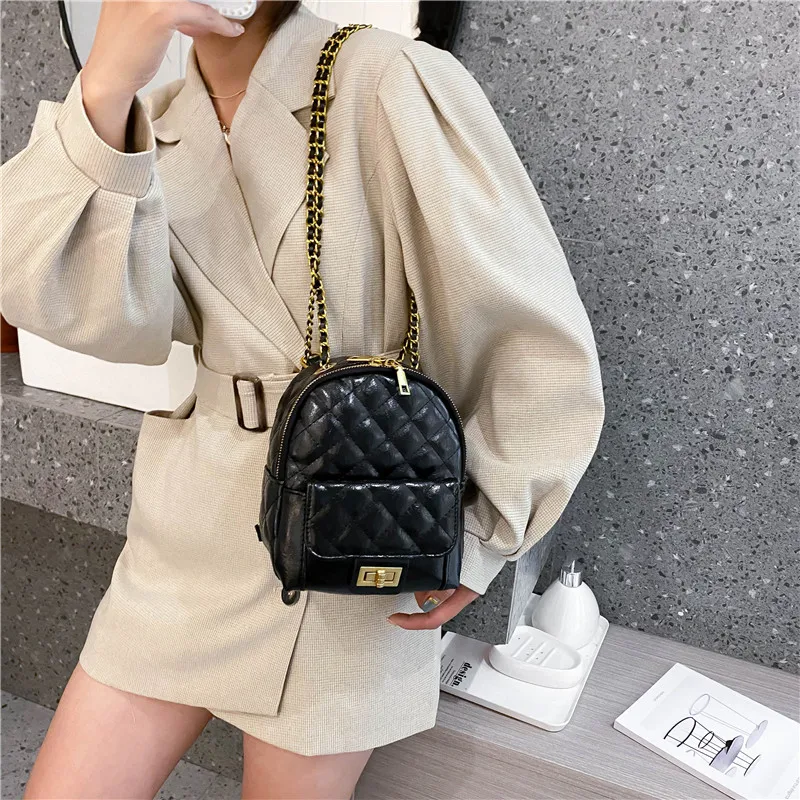 

Leather with multi-function diamond pattern Women's shoulder bag bolso mujer mini backpack women High quality bags for women