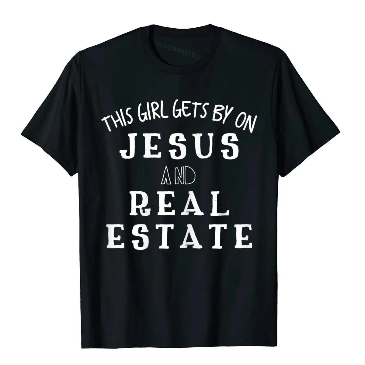 

Mens This Girl Gets By On Jesus And Real Estate Realtor T-Shirt Youthful Tops Shirt For Men Coupons Cotton Top T-Shirts Japan