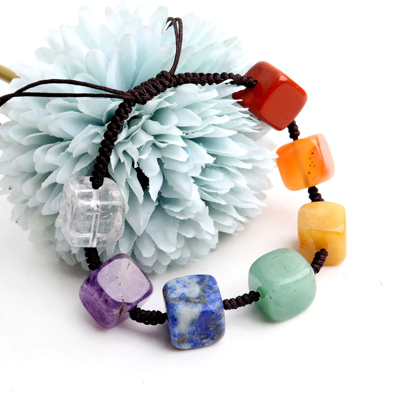 

1 шт. натуральный камень 7 Чакр браслет кубические кристаллы Вселенная Бусины В Стиле Йоги регулируемые браслеты лечение для мужчин женщин ю...