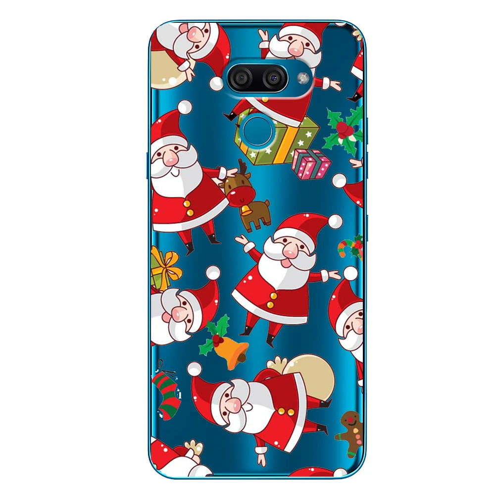 

Cartoon Christmas Phone Case For LG K50 Q60 K40 G8s ThinQ Stylo5 Santa Claus elk Soft Silicone Cover