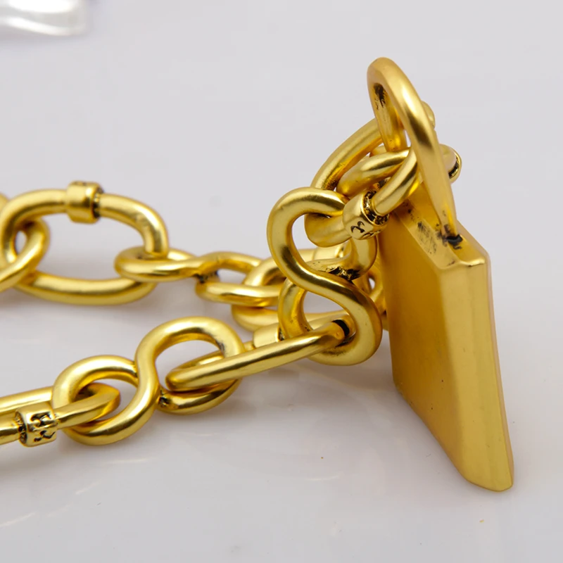 

SexMara 2021 New Punk Big Lock letter B Necklace Clavicle Exaggerate Thick Chain For Women Girls Party Fashion Jewelry Gift