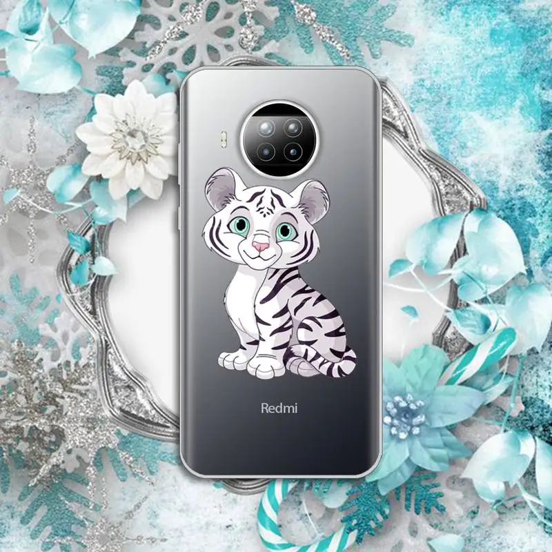 

Leopard cartoon cute Phone Case Transparent for Xiaomi Redmi note 10 t 8 9 pro lite 11