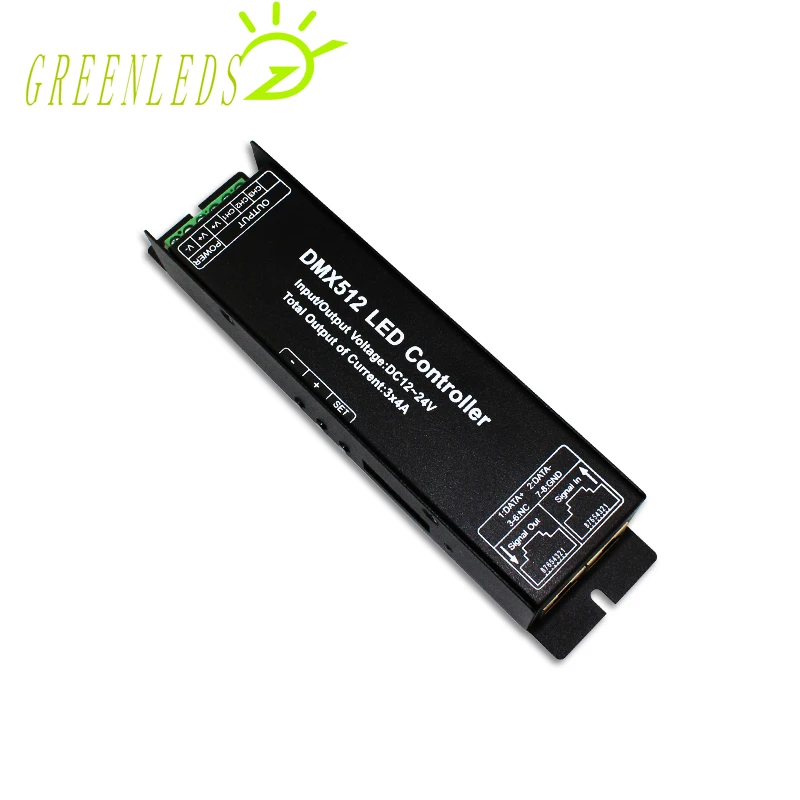 Светодиодный контроллер RGB DMX512 декодер с цифровым дисплеем 3 канала JM-DMX512-3DP