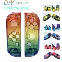 left right blu ray gradient colorful plastic housing cover case shell for nintendo switch controller ns joycon replacement parts