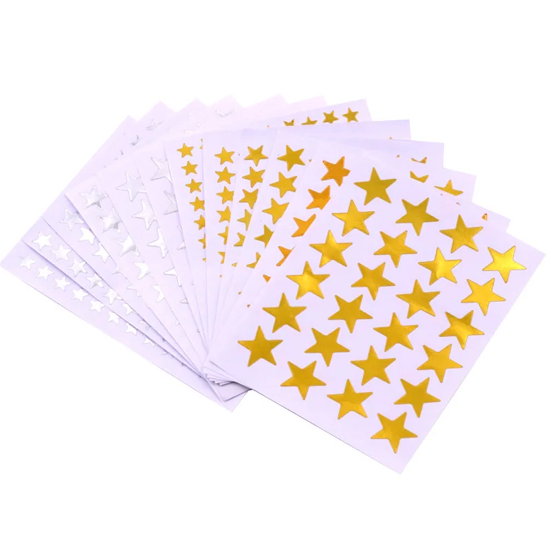 

350P Child Gilding Reward Flash Sticker Teacher Praise Label Award Five Star Gold Sticker Self-adhesive Sticker for Baking Gifts