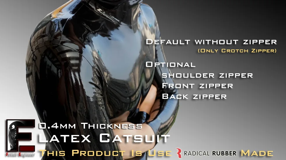 (FErubber 07) 100% Imported Natural Rubber Latex Unisex Crossdressing Catsuit Full Body Super Elasticity Zentai Suit SM Fetish