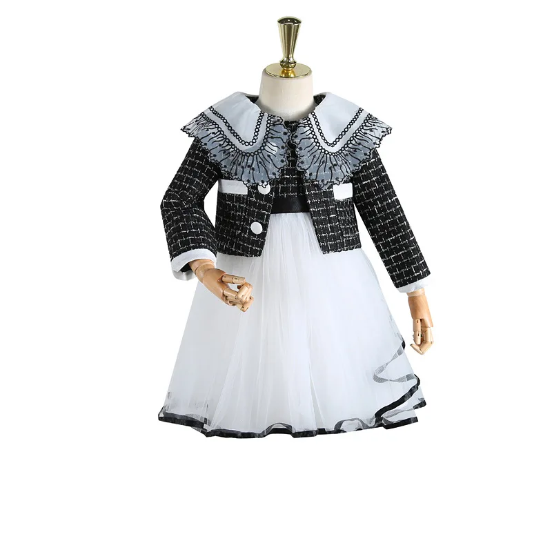 Осенний костюм для девочек Новинка 2019 года Женское пальто с отворотами и