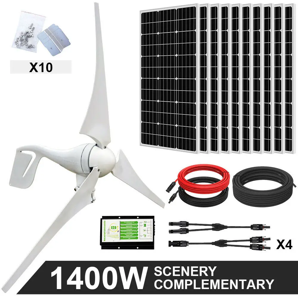 ECOWORTHY 300 Вт 500 600 900 1 кВт гибридная система ветряной турбины Генератор + солнечная
