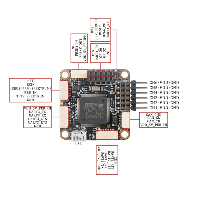 Pixracer R15 автопилот Xracer Mini PX4 Полетный контроллер нового поколения для мультикоптера DIY FPV Drone 250 RC Квадрокоптер