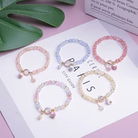 lovely new little fresh girl crystal bracelet womens fashion simple summer cats eye stone bracelet gift