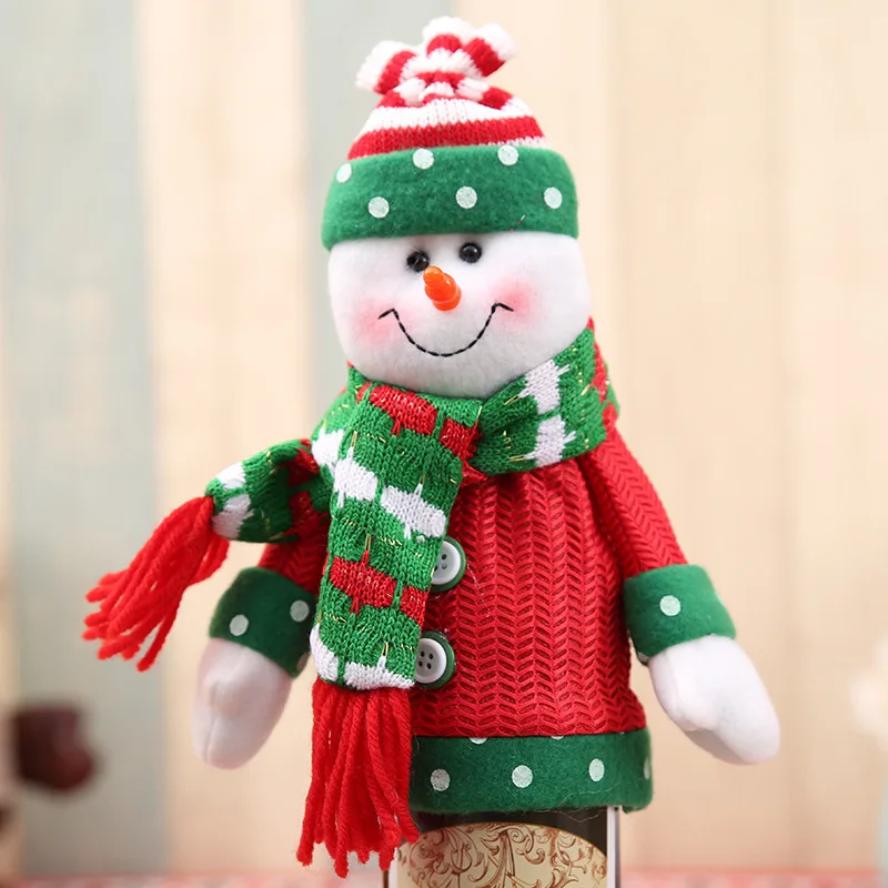 Big head snowman Новогоднее рождественское покрытие для бутылки вина рождественское Санта-Клаус рождественские украшения для дома натальный Ужин Декор новогодний подарок - Цвет: Big head snowman