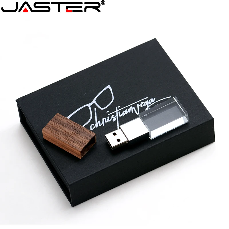 Флешка с кристаллом ореха JASTER usb 2 0 4 ГБ 8 32 64 128 черной упаковочной коробкой (10