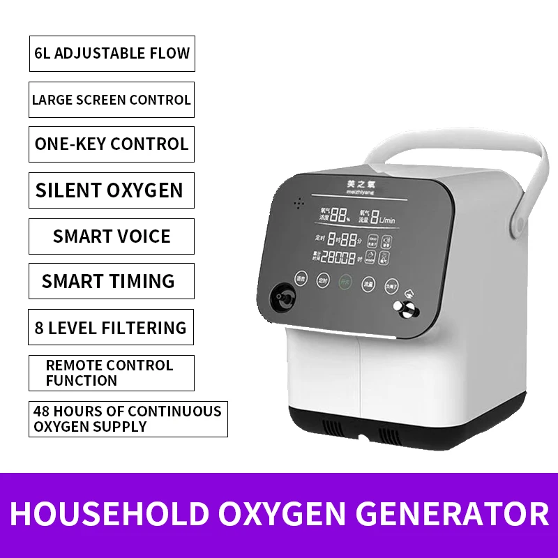 

In Stock Household Oxygen Machine ZY-1S Elderly Oxygen Machine Portable 7L Flow Rate Can Adjusted Oxygen Generator Machine 220V