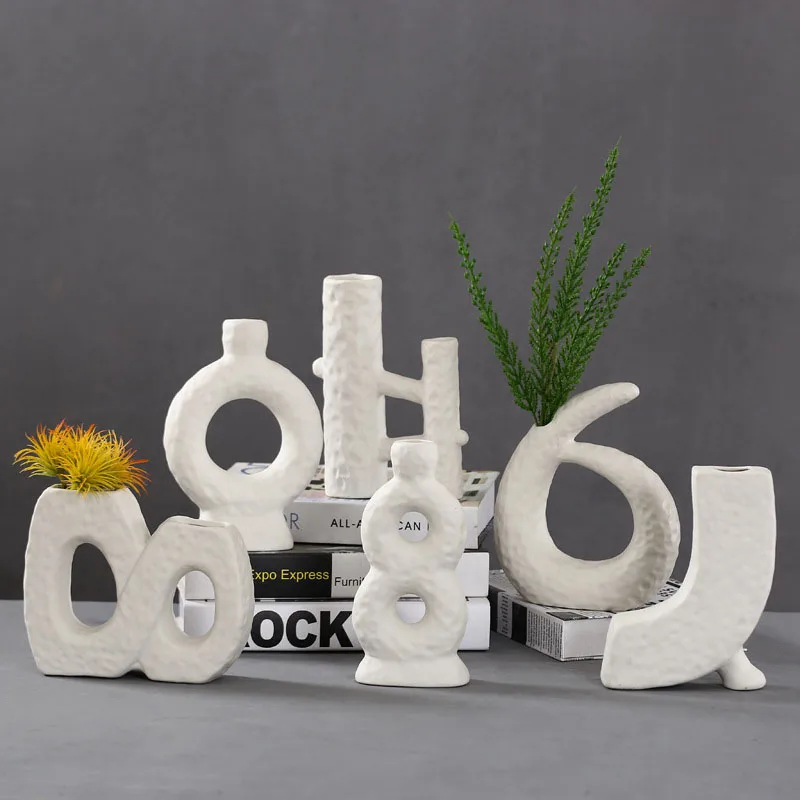 

Асимметричная ваза для цветов, гидропоника, украшение для гостиной, Цветочная композиция, керамическое украшение для дома, кафе, студии