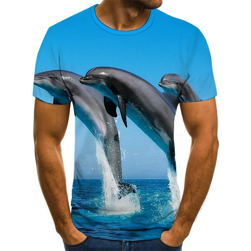 

Футболка мужская повседневная с объемным рисунком, рубашка с визуальным эффектом, модная уличная одежда, лето