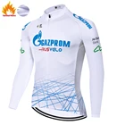 Новая командная веломайка Газпрома 2022, термальная флисовая велосипедная майка с длинным рукавом для мужчин