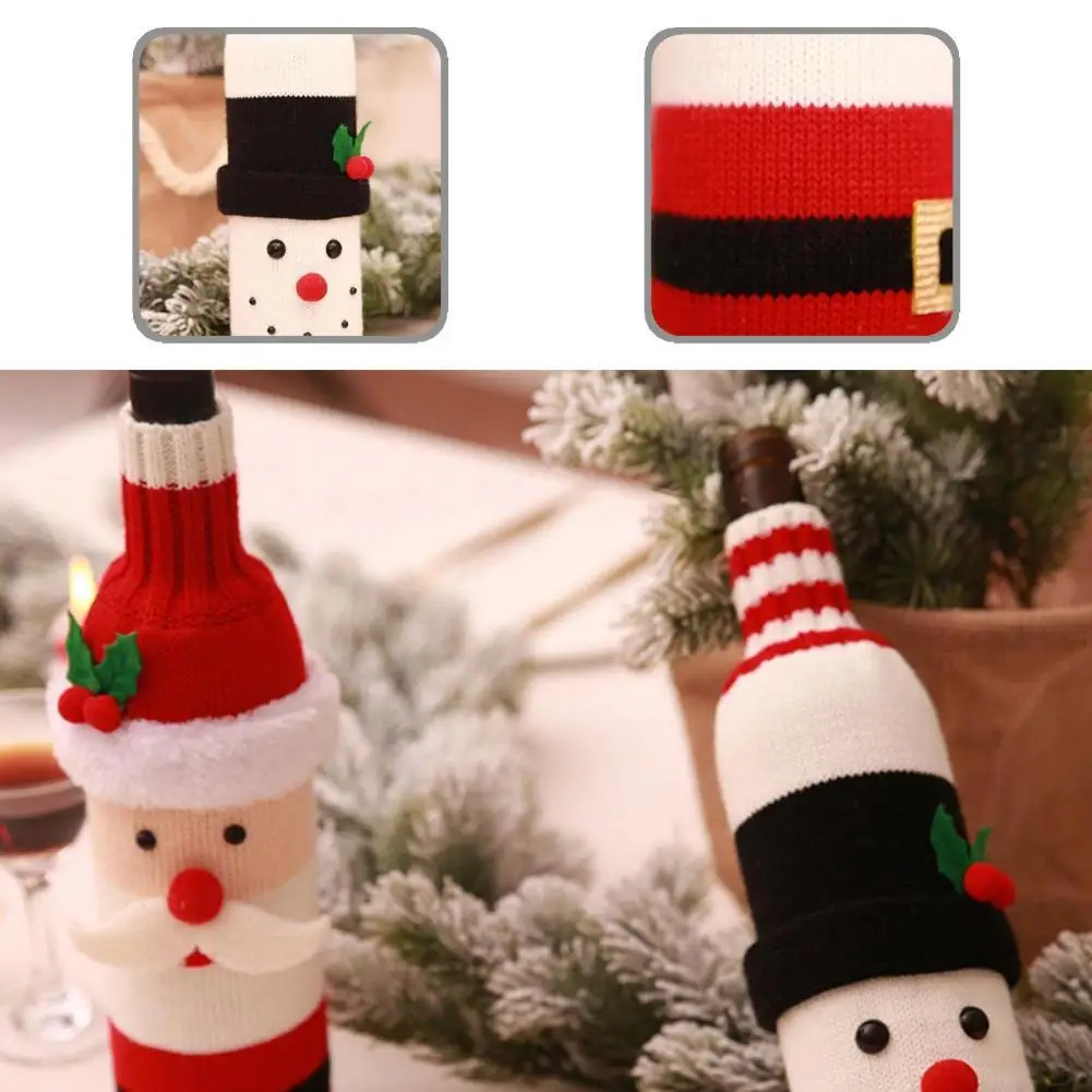

Bottle Sweater Decorations Christmas Bottle Cover Decorative Eye-catching Lovely Vibrant Color Xmas Bottle Cover