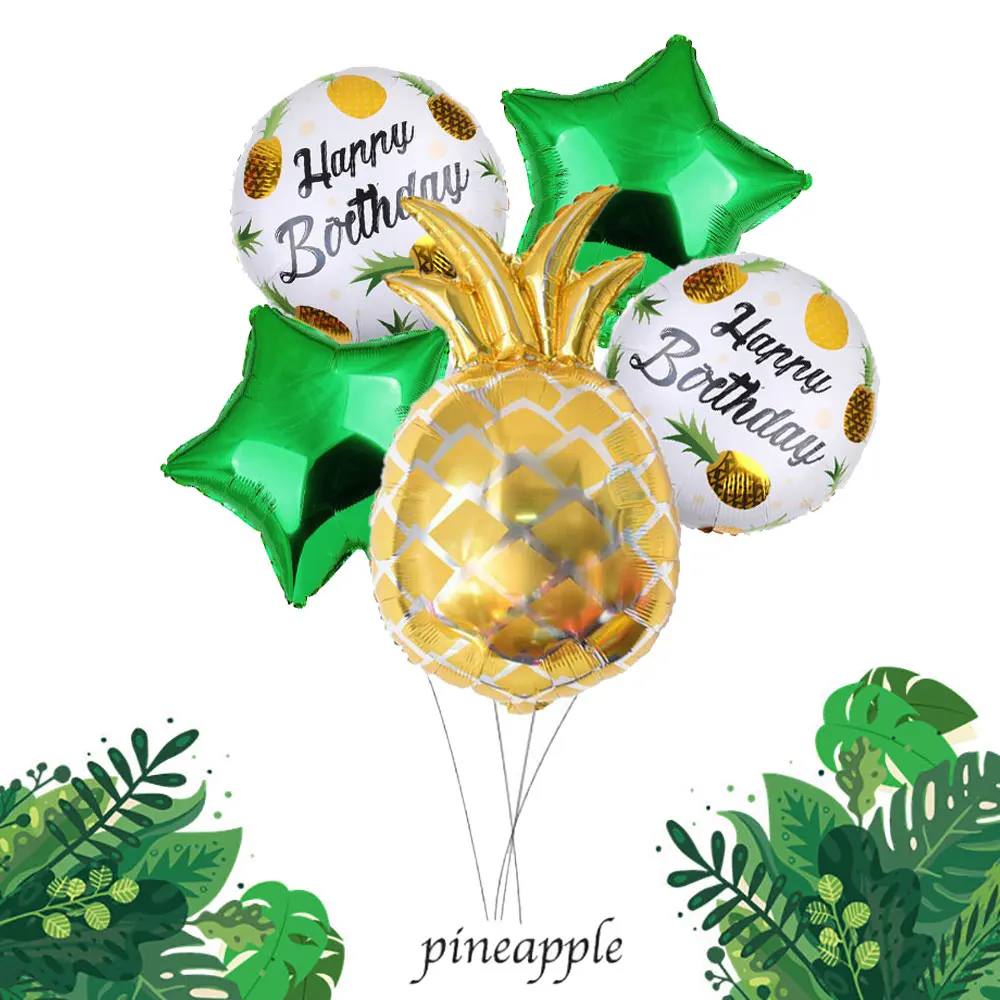 5 шт. Гавайский тропический стиль Ананас Фрукты Фольга Воздушный шар Globos вечерние
