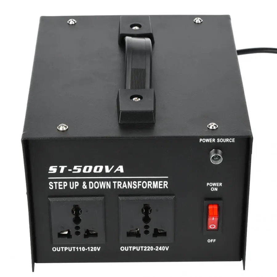 Преобразователь напряжения 500 Вт с 2 шт. универсальных розеток от 110 В до 220
