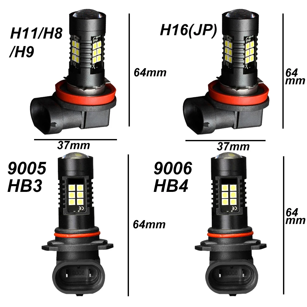 Светодиодная противотуманная фара Asfour 2x 1200LM H8 H11 H16JP LED 9005 HB3 9006 HB4 для BMW VW Benz Audi A3 8P A4