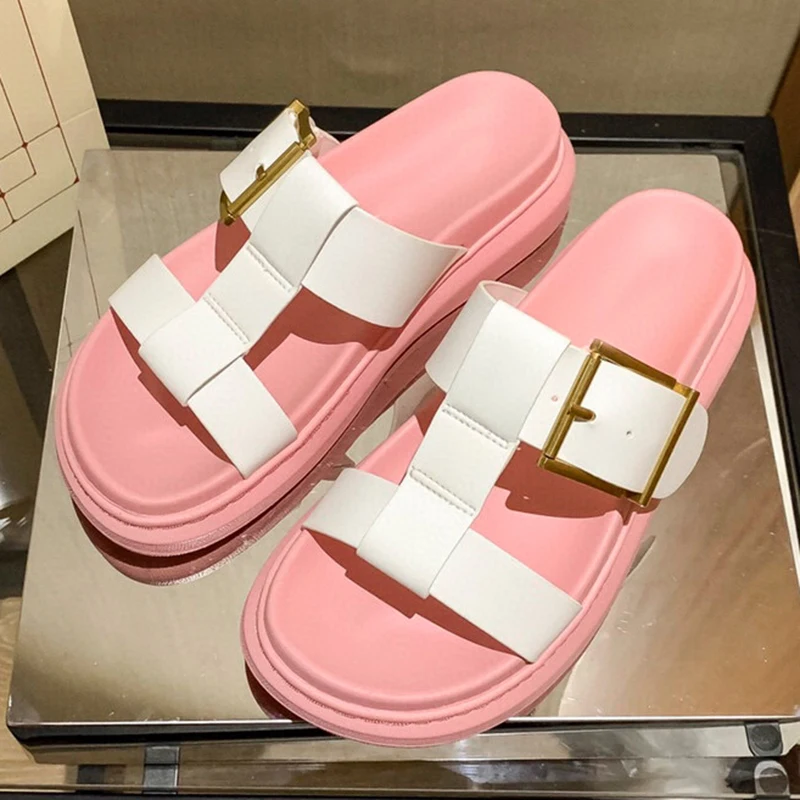 

Лето 2021, Новые Фирменные женские тапочки, модный дизайн, женские тапочки на толстой подошве для пляжного отдыха