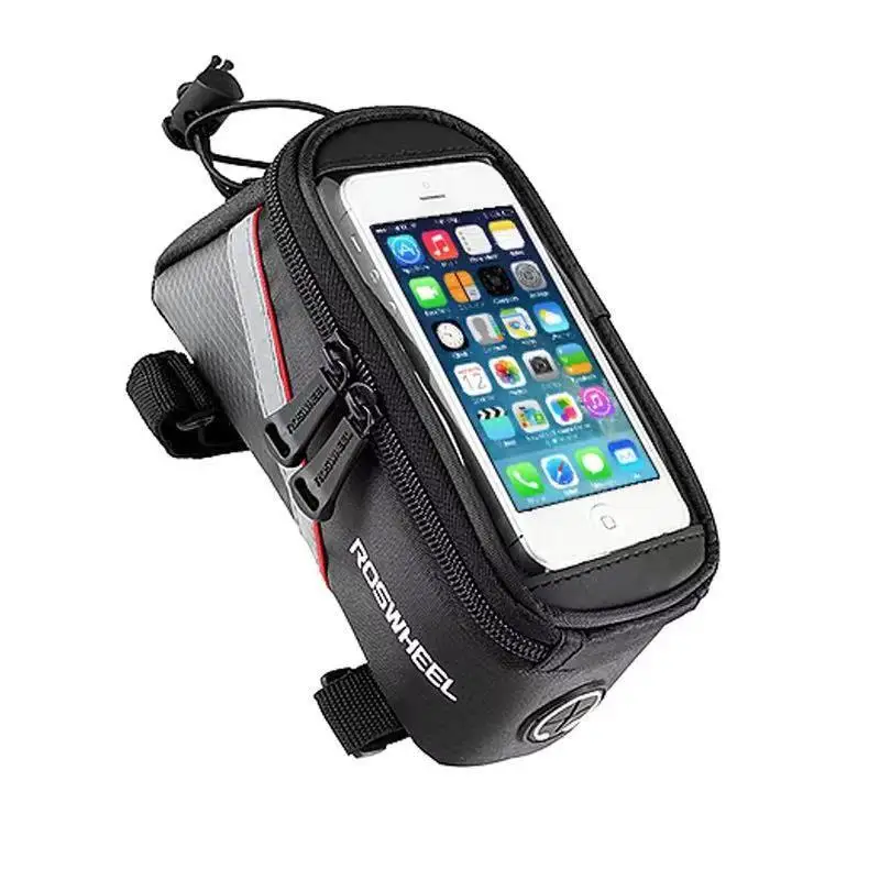 Mountain Bike Mobile Phone GPS Bag Frame Front Top Tube Touch Screen Tool Bag with Headphone Plug Bicycle Cycling Accessories