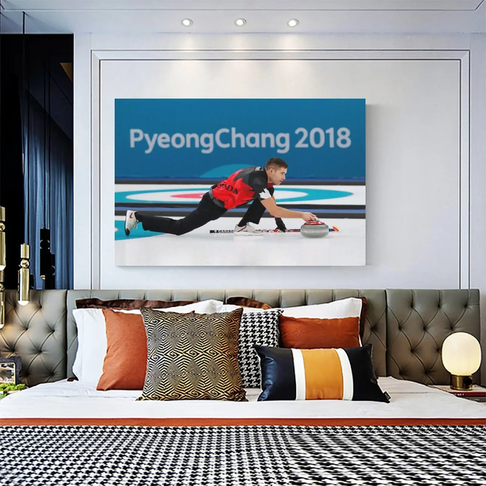 Pyeongchang Олимпийские игры 2018 крутящийся (1 _ 3) плакат на холсте художественный и
