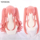 Парики для косплея YOYOCOS FGO tammo No Mae, Длинные розовые вьющиеся хвосты, 55 см, для конского хвоста, судьбы, большой заказ, Экстра термостойкие синтетические волосы