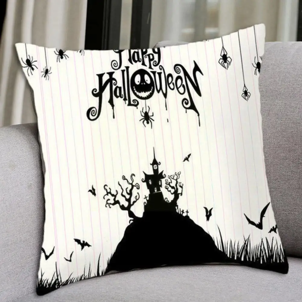 

Happy Halloween Watercolor Pumpkin Peach Skin Pillow Covers Grateful Pillow Throw Decor 45*45 Pillowcase Home Fall Thanksgi F3R8