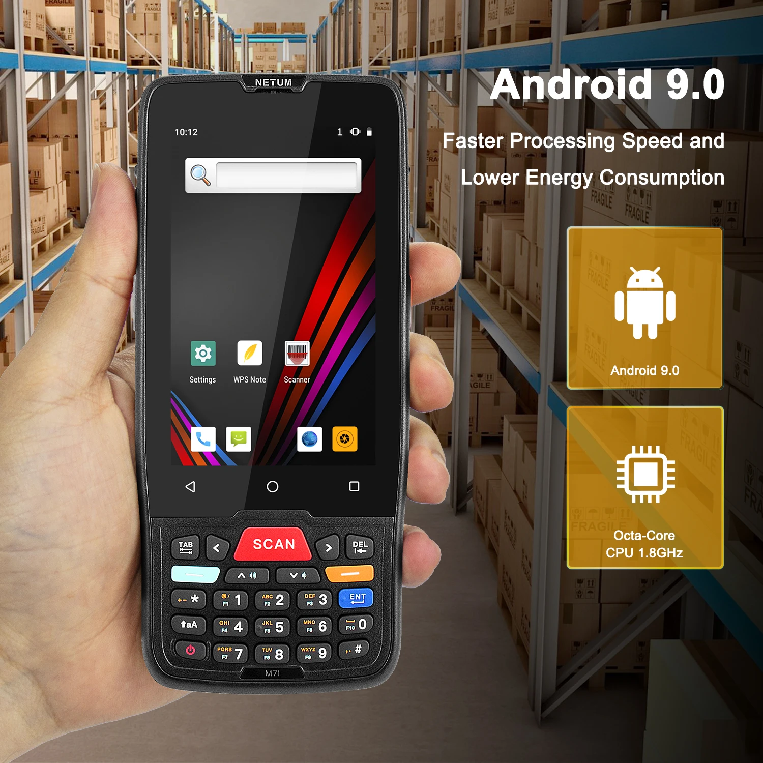 PDA 7100 КПК сканер штрих кода Datalogic 2D Портативный сборщик данных сенсорный Экран