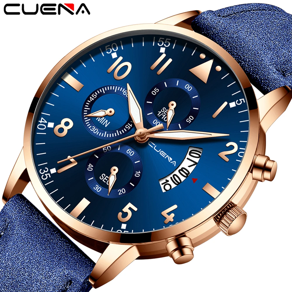 Новые часы для мужчин люксовый бренд CUENA мужские повседневные спортивные Высокое
