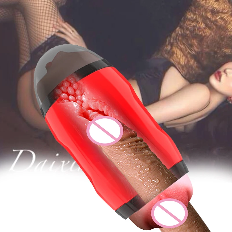 Портативный мужской мастурбатор с двойным отверстием Мягкий TPE оральный