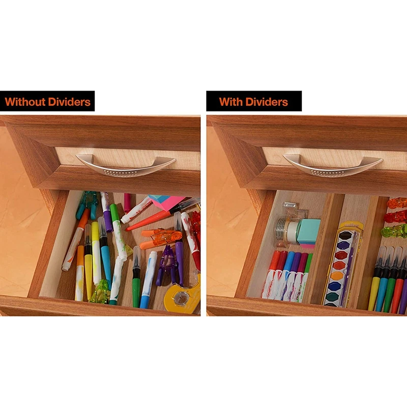 

yaootely-Adjustable Expandable Dividers Bamboo Drawer Divider Drawer Organizers Natural Bamboo Best for Kitchen, Dresser,