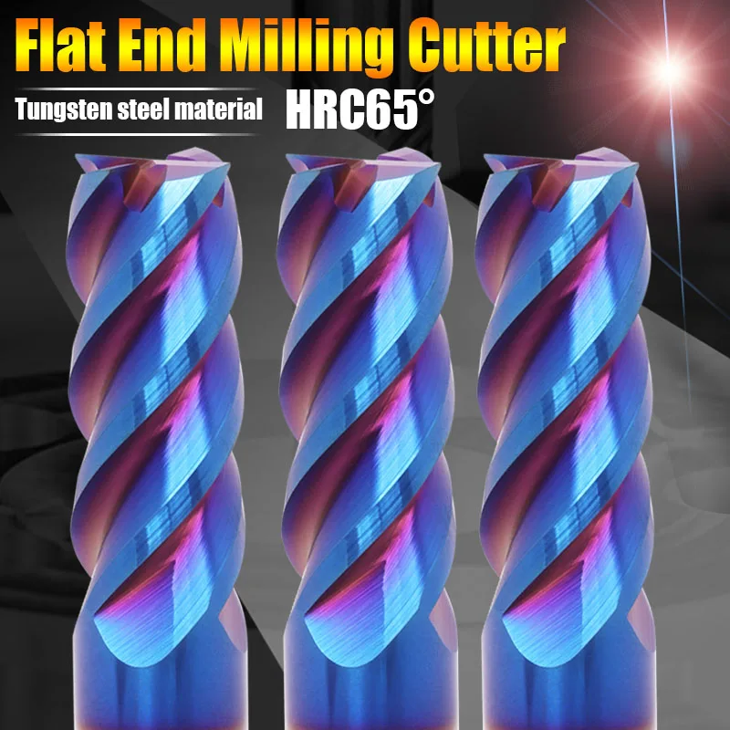 Высокоскоростной режущий станок с ЧПУ HRC65 HEC62 Вольфрамовая сталь 4 фрезы