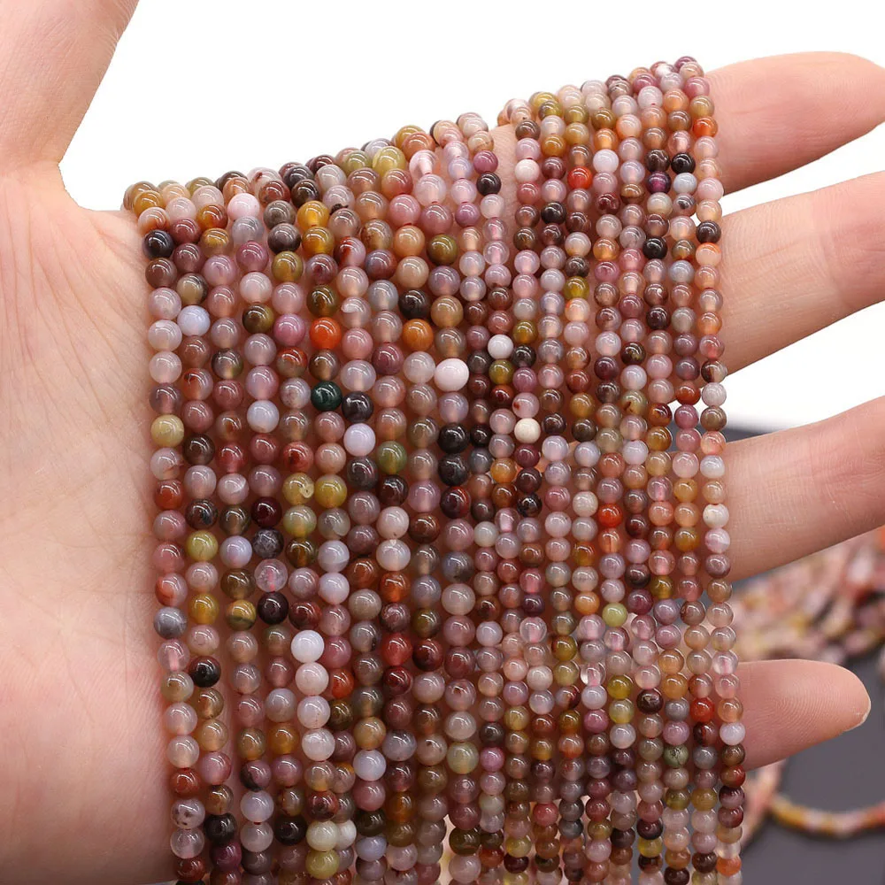 

Natural Stone Bead Small Hole Agates Bead for Women Jewelry Making DIY Necklace Bracelet Festival Gifts 2-4mm