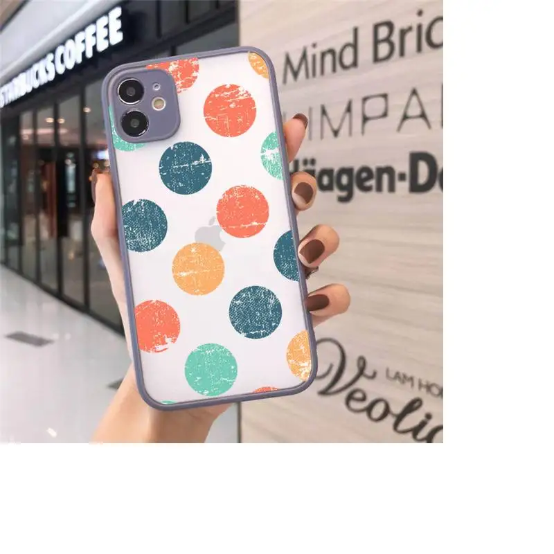 

wave dots color pattern Phone Cases matte transparent For iphone 7 8 11 12 plus mini x xs xr pro max luxury brand shell cover