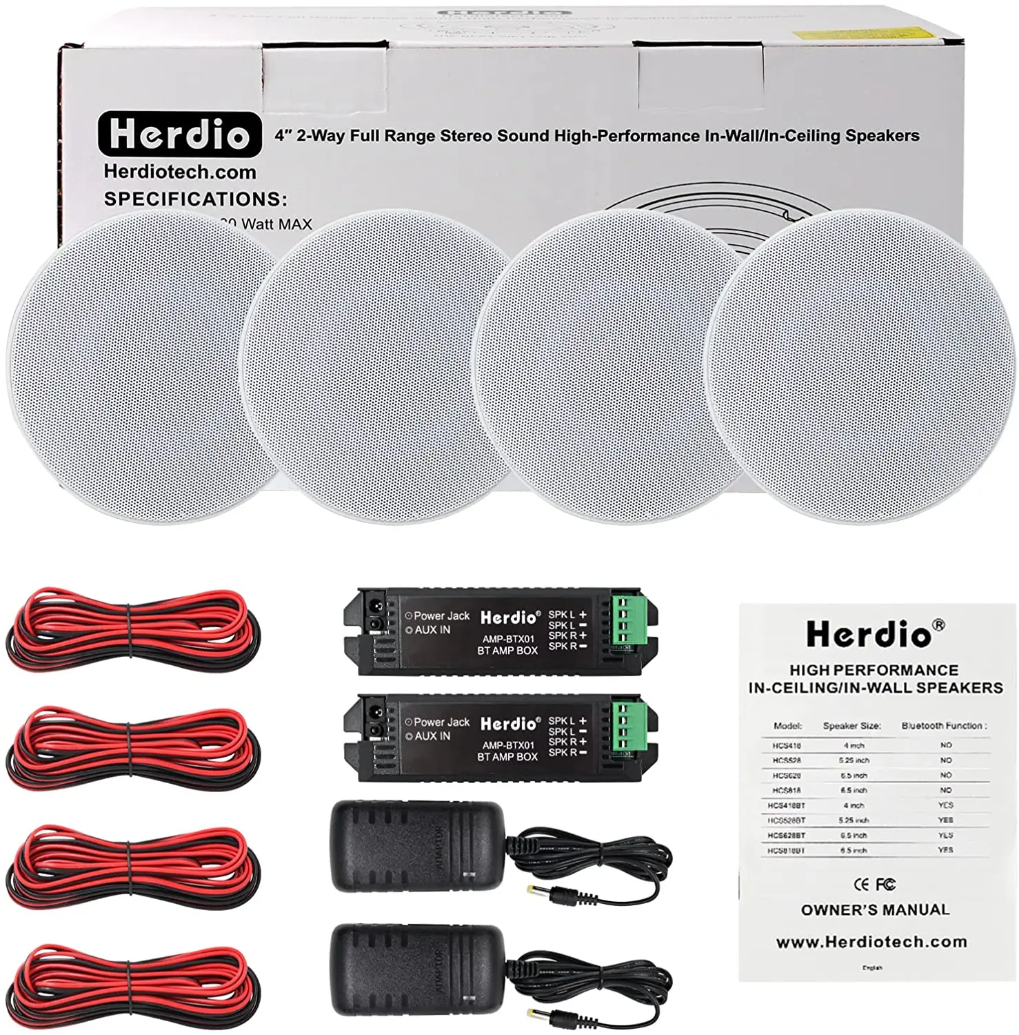 

2 пары Herdio 4 дюйма 160 Вт 2-полосная утапливаемая настенная потолочная домашняя аудиосистема для ванной комнаты кухни домашняя Прямая поставк...