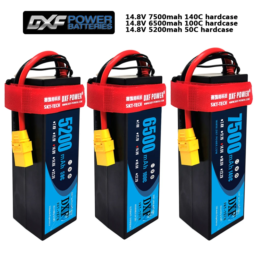 2 шт. DXF LiPo аккумулятор 4S14.8V 7500 мАч 6500 5200 140C 100C 50C Твердый чехол для