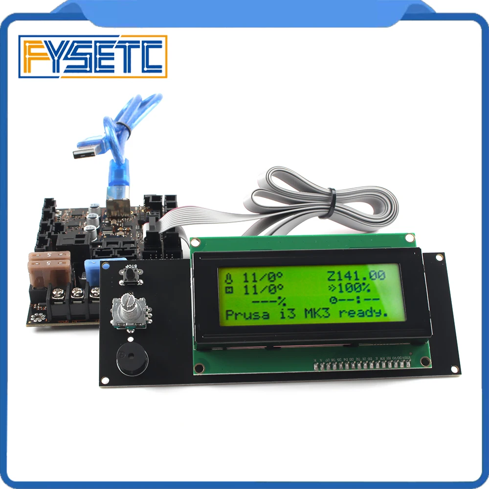 2004 ЖК-дисплей + системная плата EinsyRambo 1.1b для Prusa i3 MK3 с 4 транзаминовыми TMC2130