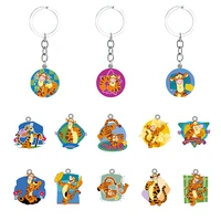 disney characters tigger piglet and winnie the pooh anime pattern epoxy resin keyring school bag pendant jewelry keychain tth418