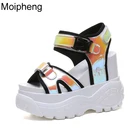Сандалии на платформе Moipheng, коллекция 2022 года, блестящие женские сандалии на очень высоком массивном каблуке, летние сандалии для студентов
