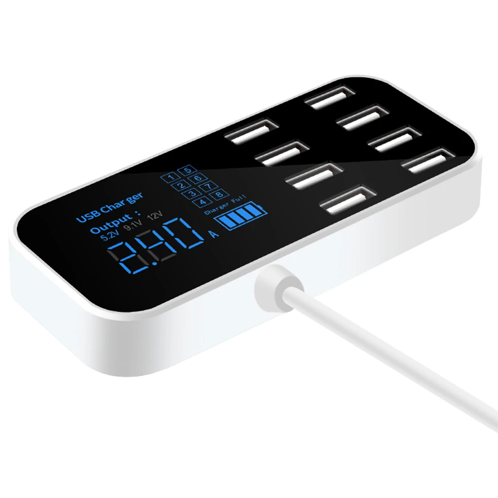

8 ports Car Charger USB Cigarette Lighter Fast Charging Splitter Cigarette Lighter Charger Adapter Socket with LCD Display