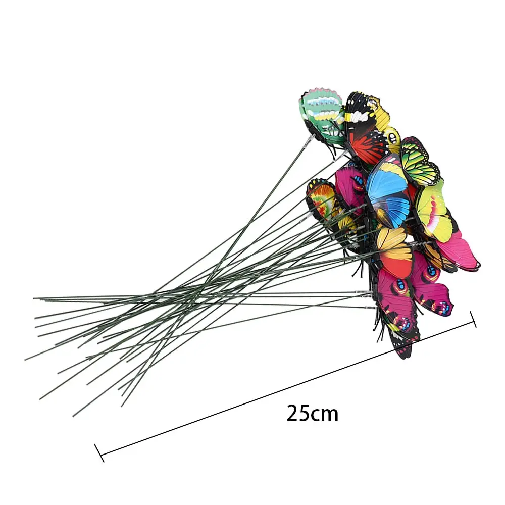 

20 Pcs High Quality Colorful Flowerpot Decor Garden Decoration Butterfly Garden Ornaments Simulation Butterfly Yard Lawn Decor
