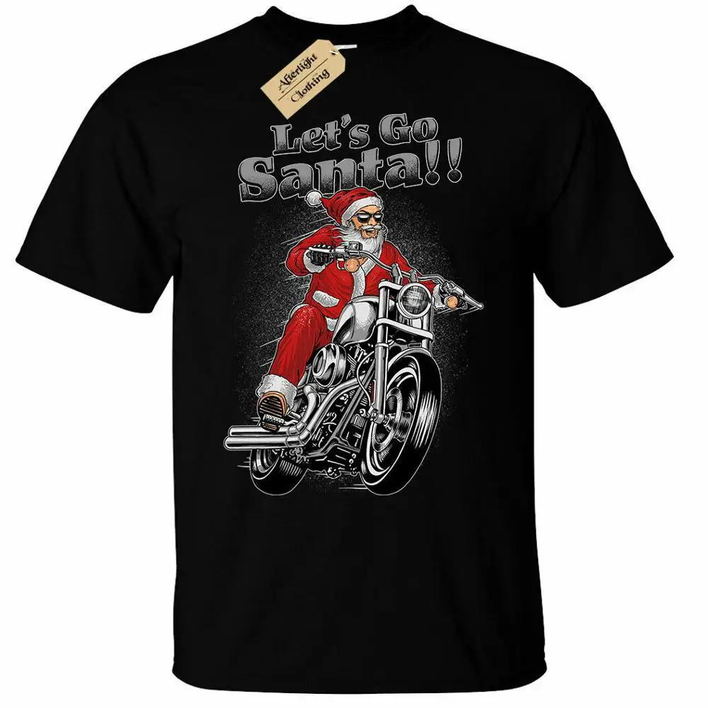 

Lets Go Santa Christmas Biker Motorbike Xmas T-Shirt Unisex Mens
