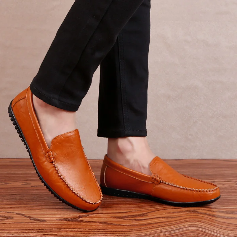 Кроссовки мужские из натуральной кожи повседневные прогулочные туфли плоская