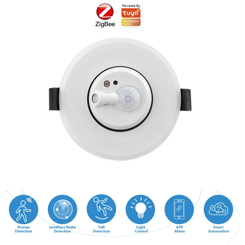 

Инфракрасный датчик движения Tuya Zigbee, встроенный выключатель лампы, 200 В переменного тока, настенный потолочный смарт-прибор для регулировки...